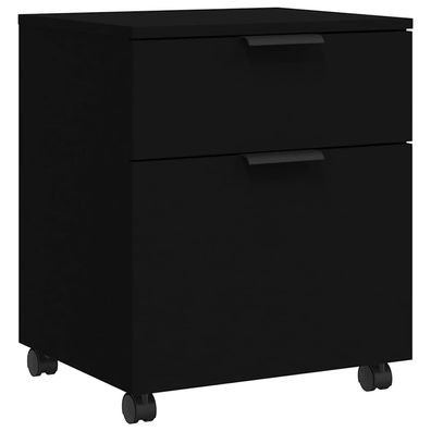 Rollcontainer MOSAB rollbar Schwarz 45x38x54 cm Nachttisch Rollen Aktenschrank