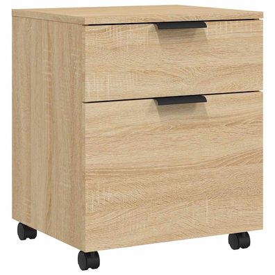 Rollcontainer MOSAB rollbar Sonoma-Eiche 45x38x54 cm Nachttisch Rollen Aktenschrank