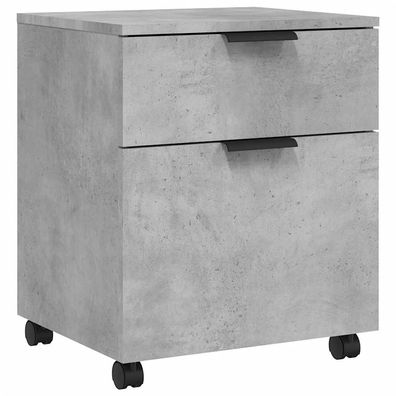 Rollcontainer MOSAB rollbar Betongrau 45x38x54 cm Nachttisch Rollen Aktenschrank
