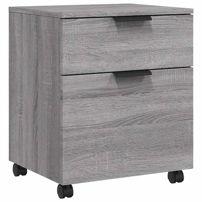 Rollcontainer MOSAB rollbar Grau Sonoma 45x38x54 cm Nachttisch Rollen Aktenschrank