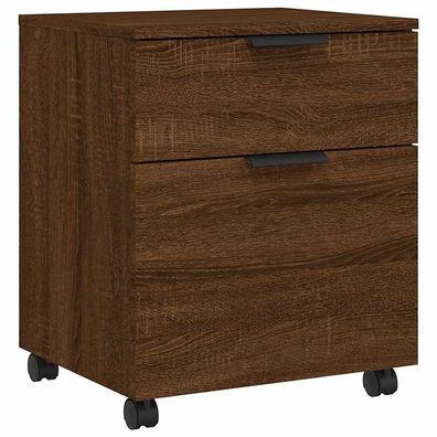 Rollcontainer MOSAB rollbar Braun Eichen-Optik 45x38x54 cm Nachttisch Rollen