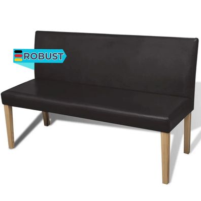 Sitzbank PHIL 139,5 cm Dunkelbraun Kunstleder K?chenbank Esszimmerbank Flurbank