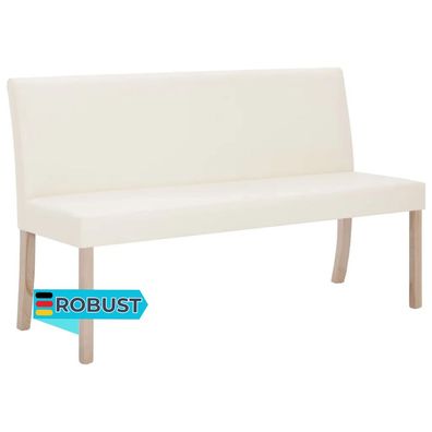 Sitzbank PHIL 139,5 cm Cremewei? Kunstleder K?chenbank Esszimmerbank Flurbank