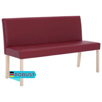 Sitzbank PHIL 139,5 cm Weinrot Kunstleder K?chenbank Esszimmerbank Flurbank