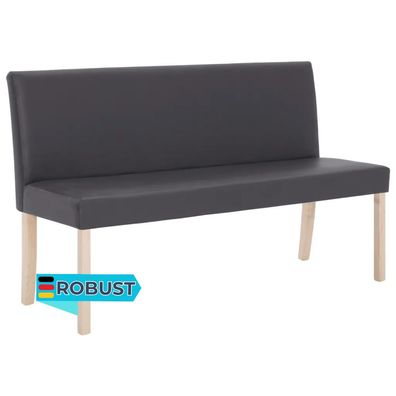 Sitzbank PHIL 139,5 cm Grau Kunstleder K?chenbank Esszimmerbank Flurbank R?ckenlehne