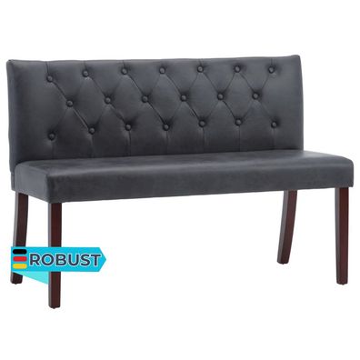Sitzbank MAURI 120 cm Grau Wildleder-Optik K?chenbank Esszimmerbank Flurbank