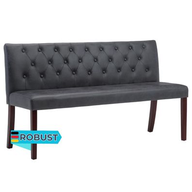 Sitzbank MAURI 148,5 cm Grau Wildleder-Optik K?chenbank Esszimmerbank Flurbank