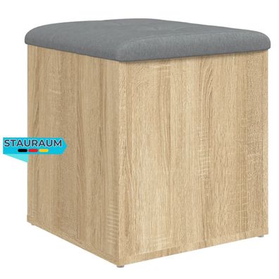 Sitzbank JONA Stauraum Sonoma-Eiche 42x42x45 cm Aufbewahrungsbank Flurbank