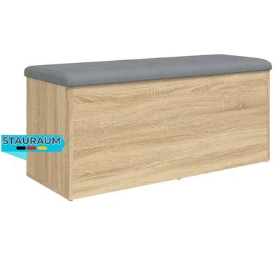 Sitzbank JONA Stauraum Sonoma-Eiche 102x42x45 cm Aufbewahrungsbank Flurbank