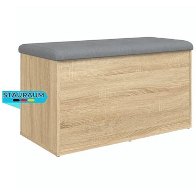 Sitzbank JONA Stauraum Sonoma-Eiche 82x42x45 cm Aufbewahrungsbank Flurbank