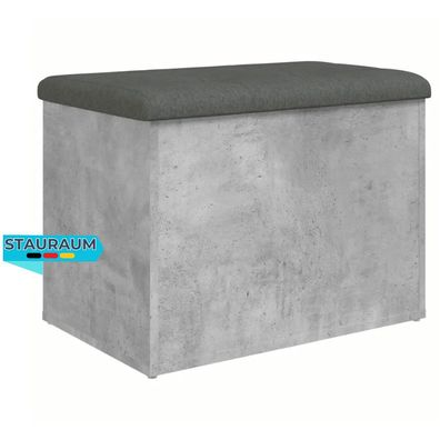 Sitzbank JONA Stauraum Betongrau 62x42x45 cm Aufbewahrungsbank Flurbank