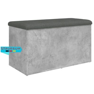 Sitzbank JONA Stauraum Betongrau 82x42x45 cm Aufbewahrungsbank Flurbank