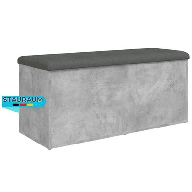 Sitzbank JONA Stauraum Betongrau 102x42x45 cm Aufbewahrungsbank Flurbank