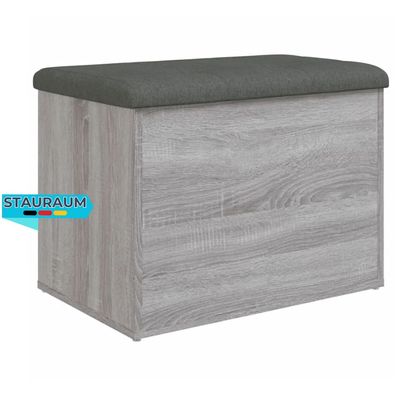 Sitzbank JONA Stauraum Grau Sonoma 62x42x45 cm Aufbewahrungsbank Flurbank