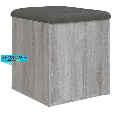 Sitzbank JONA Stauraum Grau Sonoma 42x42x45 cm Aufbewahrungsbank Flurbank