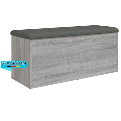 Sitzbank JONA Stauraum Grau Sonoma 102x42x45 cm Aufbewahrungsbank Flurbank