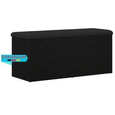 Sitzbank JONA Stauraum Schwarz Eichen-Optik 102x42x45 cm Aufbewahrungsbank Flurbank