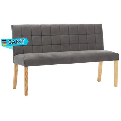 Sitzbank CILD 140 cm Grau Samt Indoor K?chenbank Esszimmerbank Flurbank R?ckenlehne