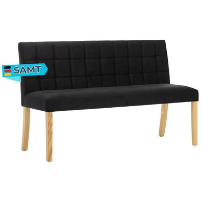 Sitzbank CILD 140 cm Schwarz Samt Indoor K?chenbank Esszimmerbank Flurbank