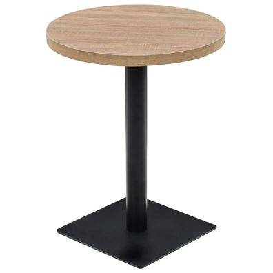 Bistrotisch MARV Rund 60x75 cm Eichenoptik Esstisch kleiner Tisch Cafe Gartentisch