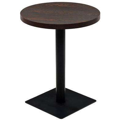 Bistrotisch MARV Rund 60x75 cm Dunkle Esche Esstisch kleiner Tisch Cafe Gartentisch