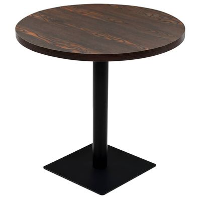 Bistrotisch MARV Rund 80x75 cm Dunkle Esche Esstisch kleiner Tisch Cafe Gartentisch