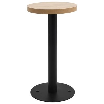 Bistrotisch FLORI rund Hellbraun/Schwarz 40 cm MDF Esstisch kleiner Tisch Cafe