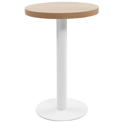 Bistrotisch FLORI rund Hellbraun/Wei? 50 cm MDF Esstisch kleiner Tisch Cafe