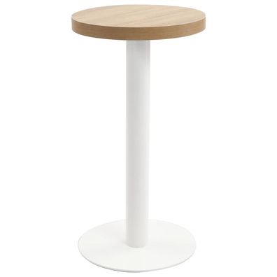 Bistrotisch FLORI rund Hellbraun/Wei? 40 cm MDF Esstisch kleiner Tisch Cafe