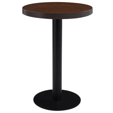 Bistrotisch FLORI rund Dunkelbraun/Schwarz 60 cm MDF Esstisch kleiner Tisch Cafe