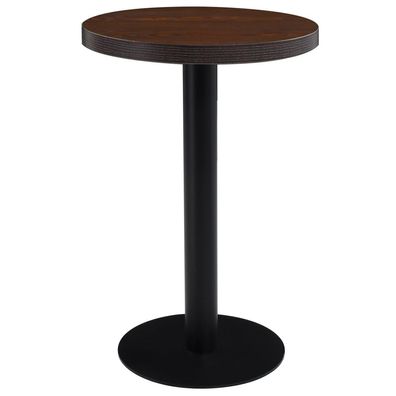 Bistrotisch FLORI rund Dunkelbraun/Schwarz 50 cm MDF Esstisch kleiner Tisch Cafe