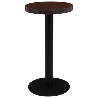 Bistrotisch FLORI rund Dunkelbraun/Schwarz 40 cm MDF Esstisch kleiner Tisch Cafe
