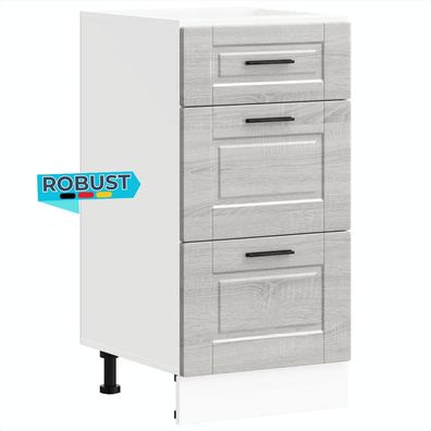 K?chenunterschrank SAMU Grau Sonoma 40x46x81,5 cm K?che Unterschrank Schublade