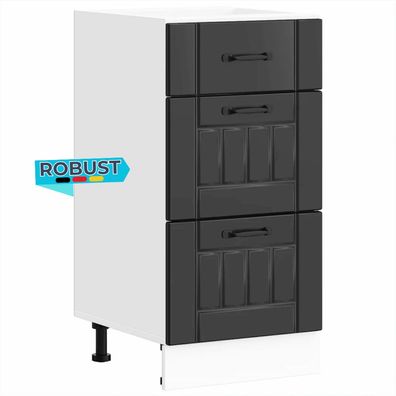 K?chenunterschrank MARO Schwarz 40x46x81,5 cm K?che Unterschrank Schublade