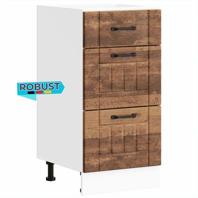 K?chenunterschrank MARO Altholz-Optik 40x46x81,5 cm K?che Unterschrank Schublade