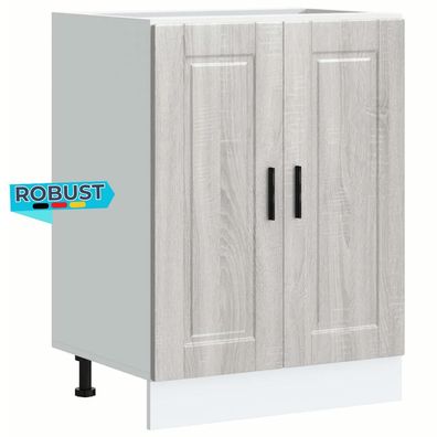 K?chenunterschrank THEO Grau Sonoma 60x46x81,5 cm K?che Unterschrank T?ren