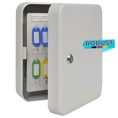 Schl?sselbox LOUR Schloss Grau 20x7,5x25 cm Stahl Schl?sselsafe Schl?sseltresor