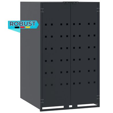 M?lltonnenbox GORILO f?r 1 Tonne Anthrazit 69x79x117 cm Stahl M?lltonnenverkleidung