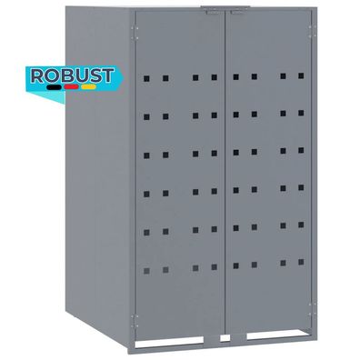 M?lltonnenbox GORILO f?r 1 Tonne Grau 69x79x117 cm Stahl M?lltonnenverkleidung 1er