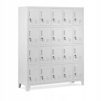 Umkleideschrank Spind Schließfachschrank Metallschrank 172x136x45 cm Grau
