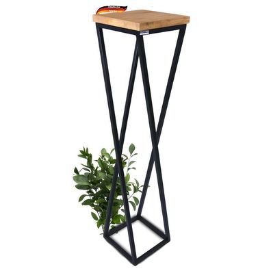 Blumenst?nder Holz Metallgestell KABRI 90 hoch Eichenholz Dekost?nder f?r Blumen