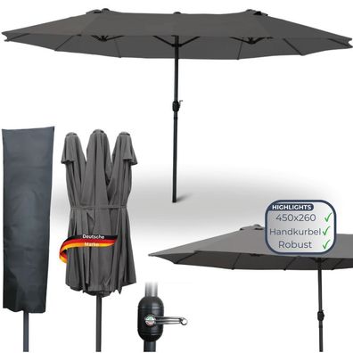 Doppelsonnenschirm 450x260 KOGO XXL Sonnenschirm Gro?er Schirm UV-Best?ndig