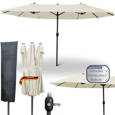 Doppelsonnenschirm 450x260 KOGO XXL Sonnenschirm Gro?er Schirm UV-Best?ndig