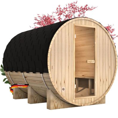 Fasssauna Outdoor Elektroofen PIET f?r 6 Personen Saunazubeh?r Au?ensauna Gartensauna
