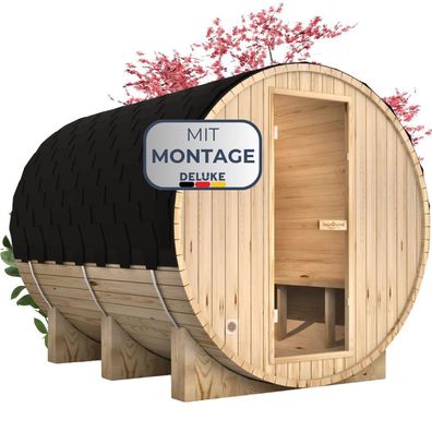 Fasssauna Outdoor Elektroofen PIET f?r 6 Personen Saunazubeh?r Au?ensauna Gartensauna