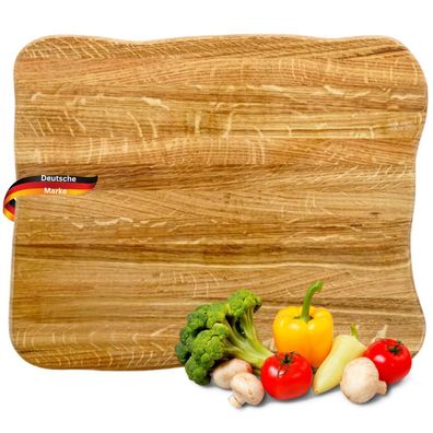 Schneidebrett Holz gro? DOLU [KLINGENSCHONEND] 40x33x4,5 Eichenholz Holzbrett