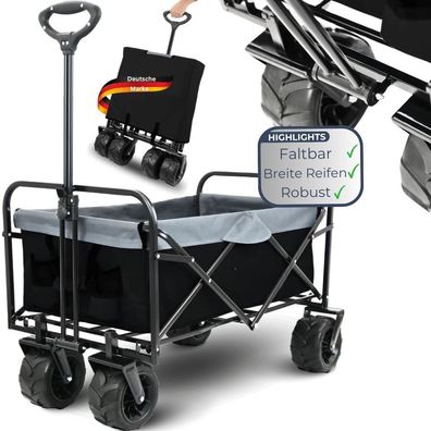 Bollerwagen faltbar CALLI Extra Breite Reifen Handwagen Transportwagen belastbar