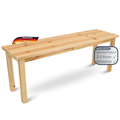 Gartenbank wetterfest Holz LYDIA 3 Sitzer Ohne Lehne 118 Sitzbank Garten Massivholz