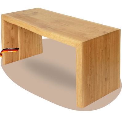 Holzbank Sitzbank EGON Eiche Massiv Baumkante Eichenbank Esszimmer Flur Garderobe