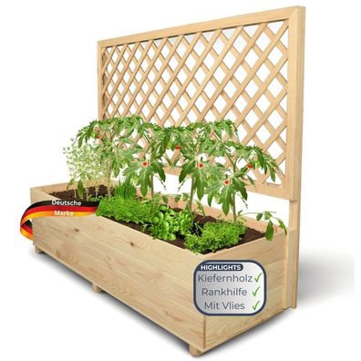 Pflanzkasten Rankgitter THIO Vlies & Handschuhe Hochbeet Rankhilfe Blumenkasten